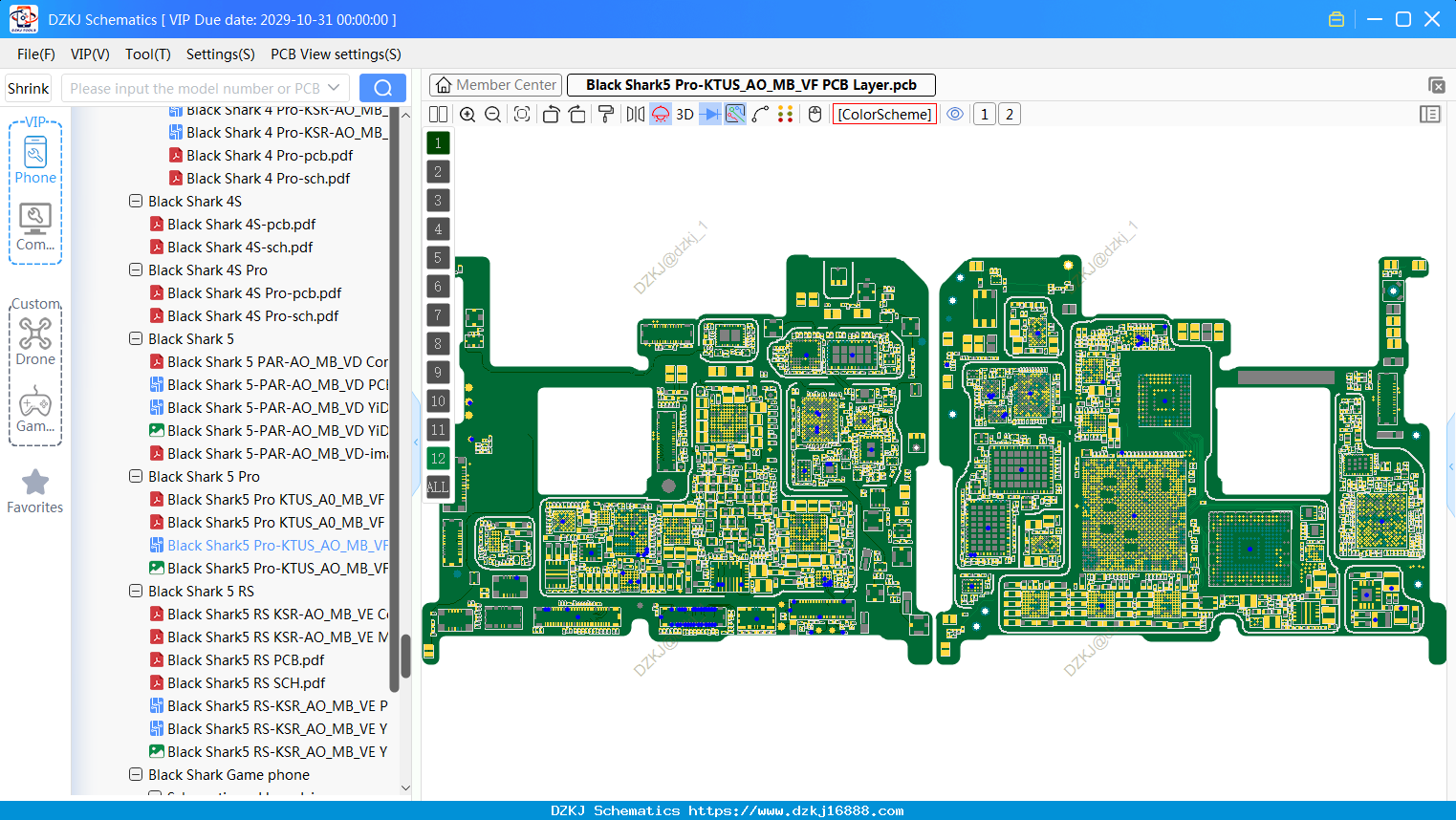 XiaoMi Black Shark5 Pro-KTUS_AO_MB_VF PCB Layer